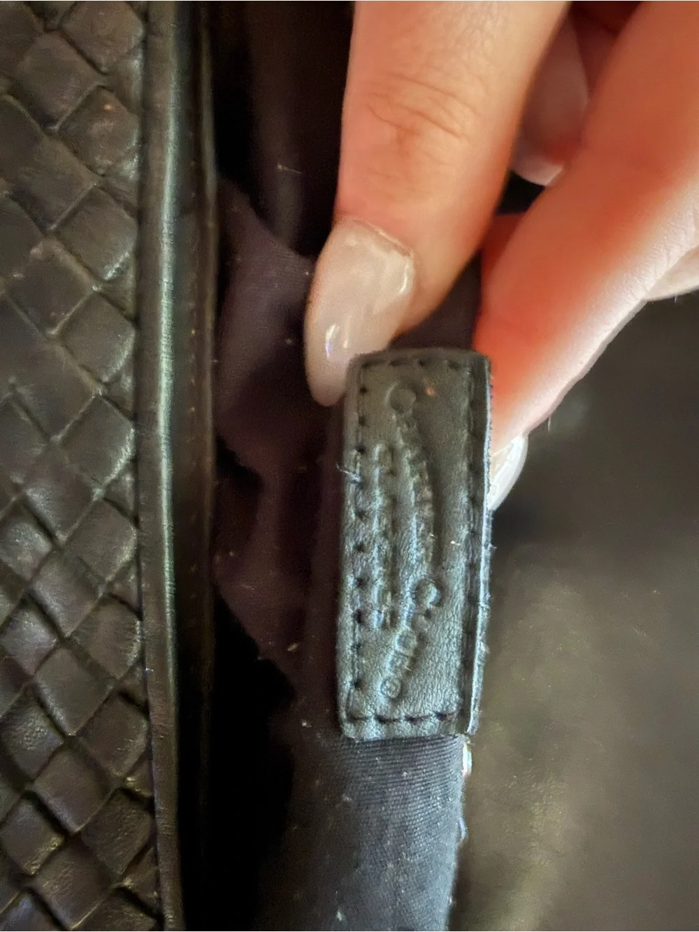 Woven Leather Crossbody Bag in Black